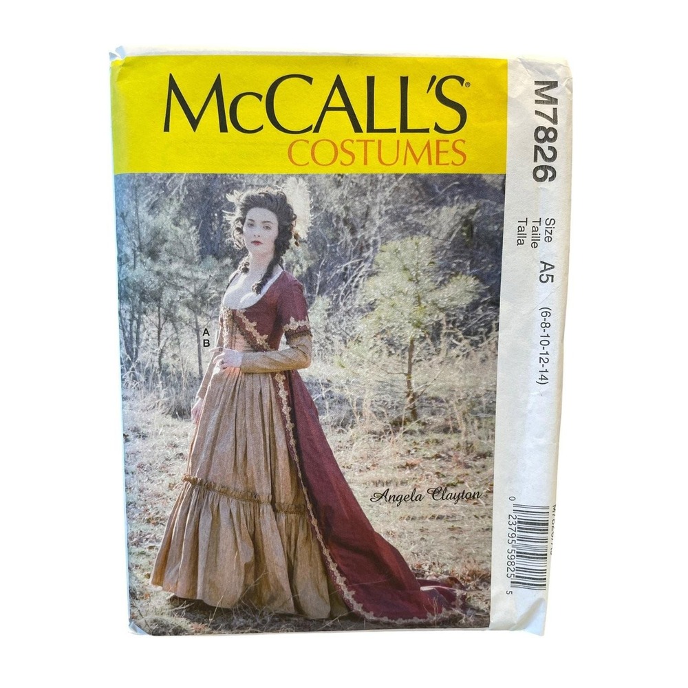 McCall's M7826 Misses Costume Gown Dress Size A5 (6-14) 18th Century